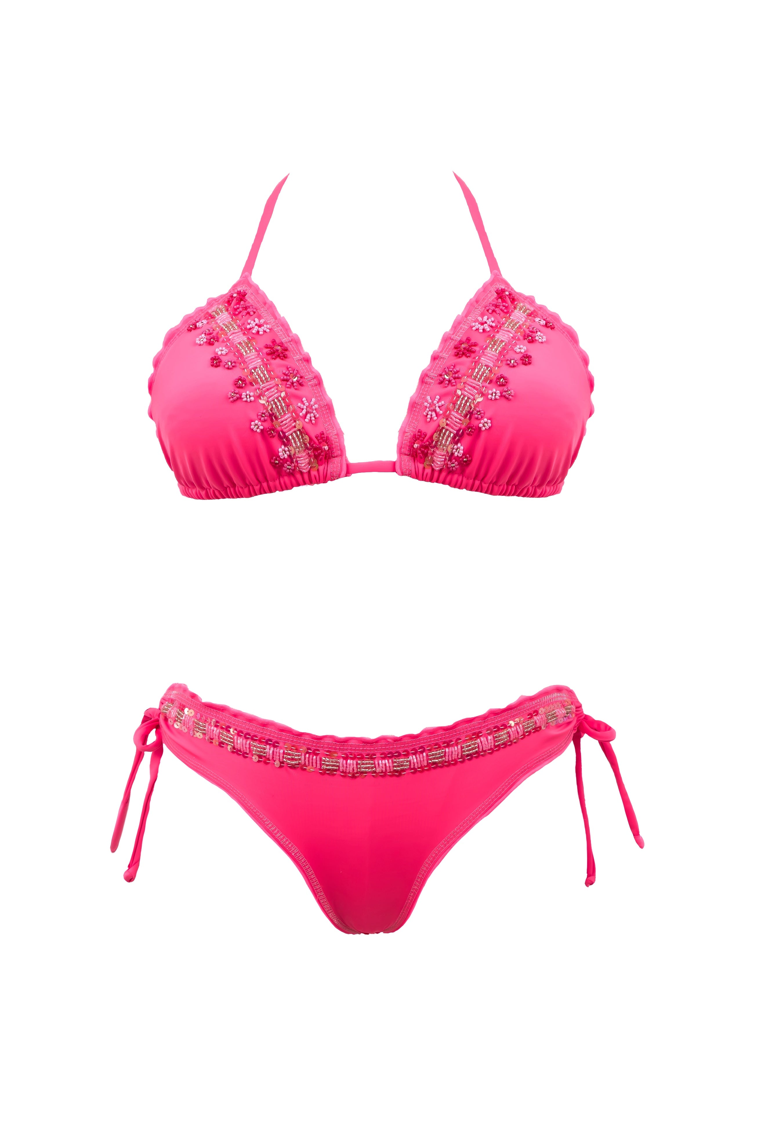 BIKINI CEREZO DOS PIEZAS ROSADO - FRONTAL