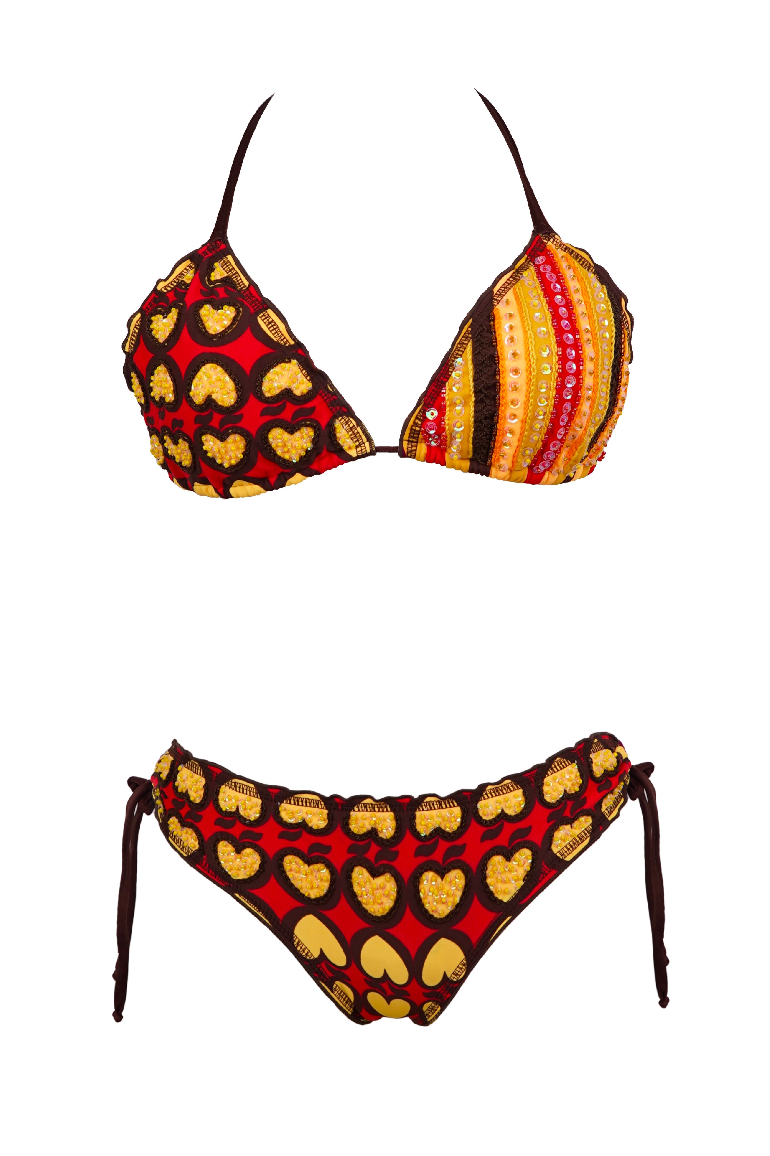BIKINI CORA DOS PIEZAS CON BORDADO MANUAL - FRONTAL