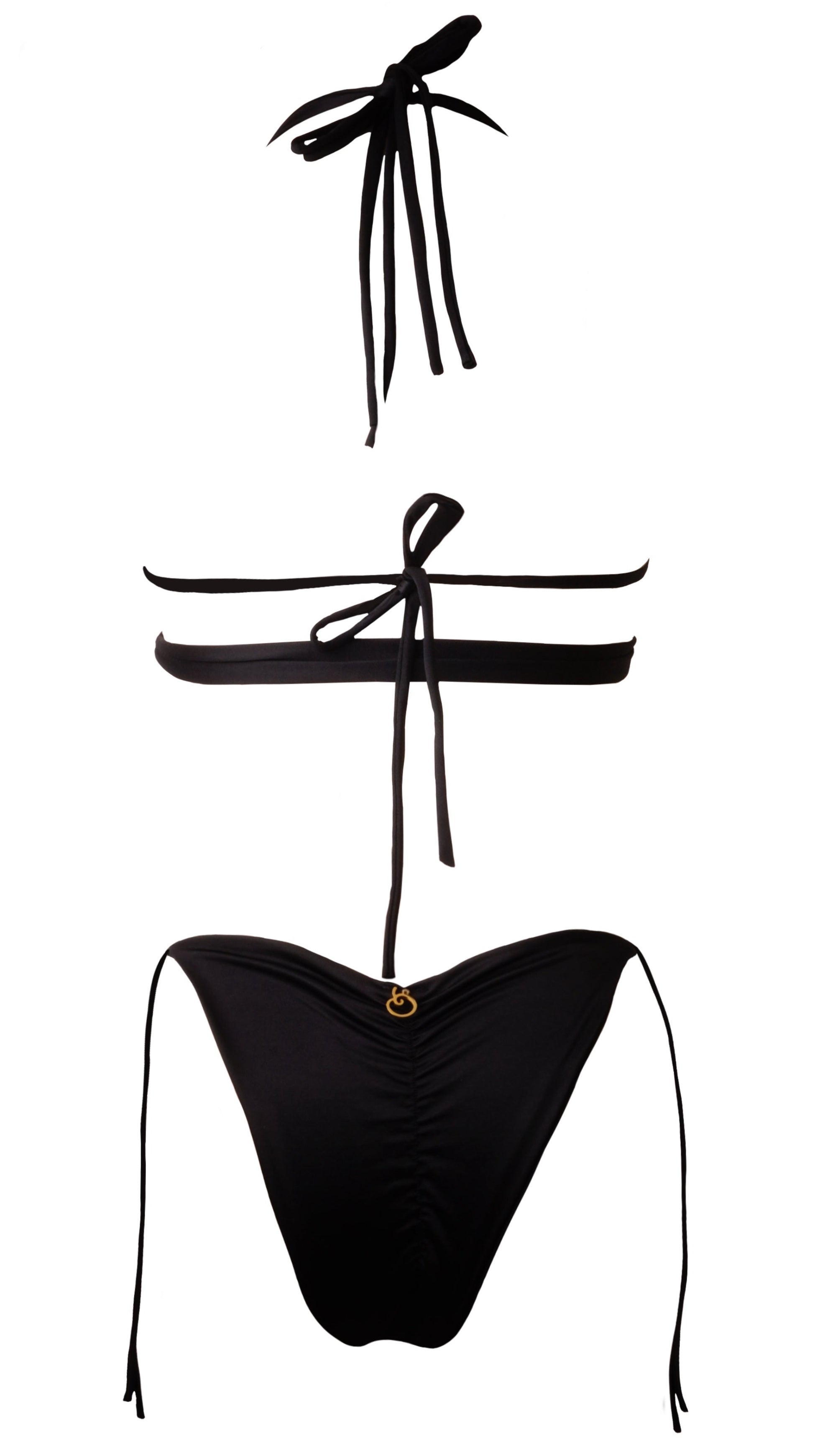 BIKINI DOS PIEZAS NEGRO BLOOM - TRASERO