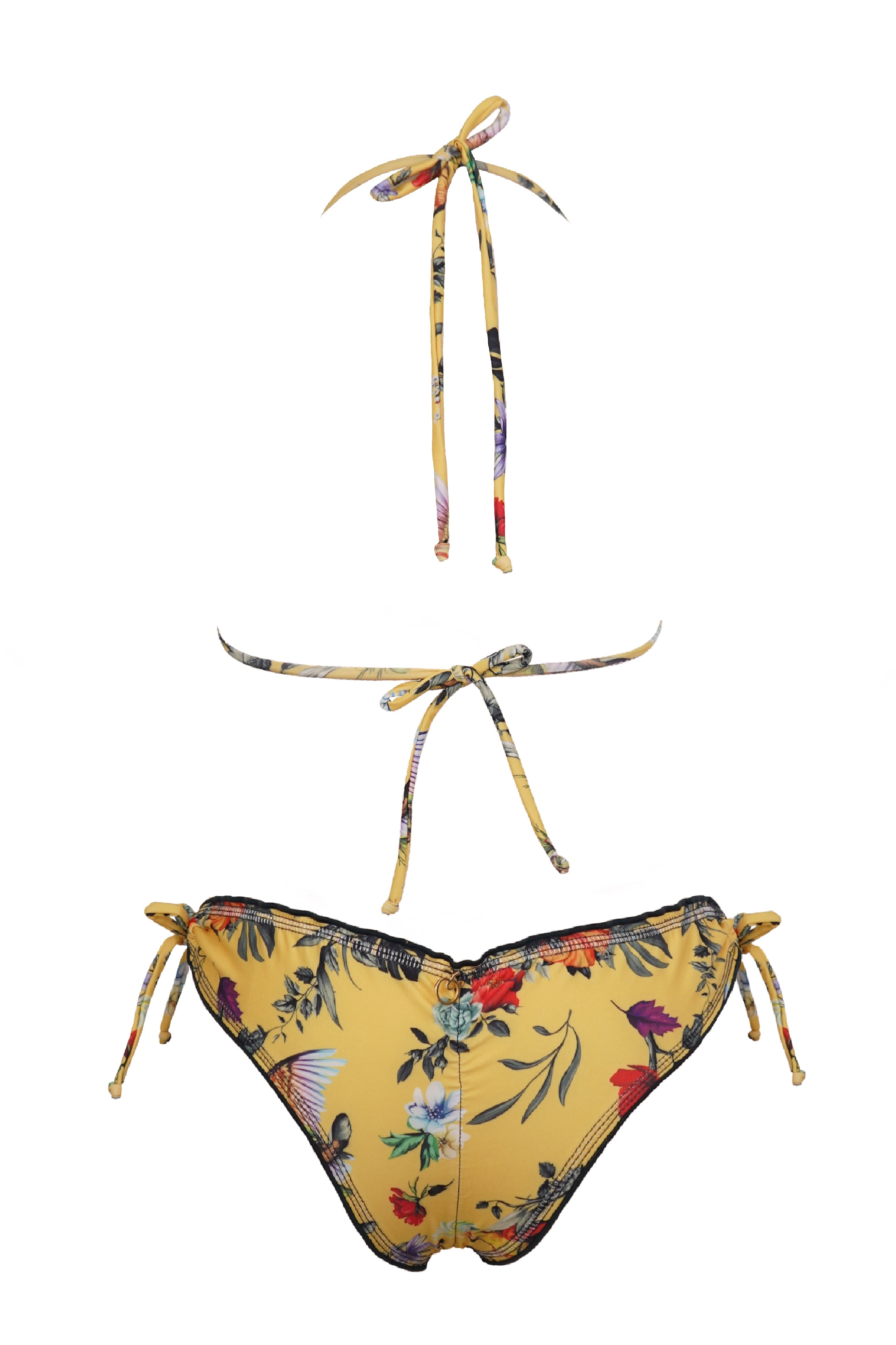 BIKINI GIRASOL DOS PIEZAS AMARILLO BORDADO - TRASERO