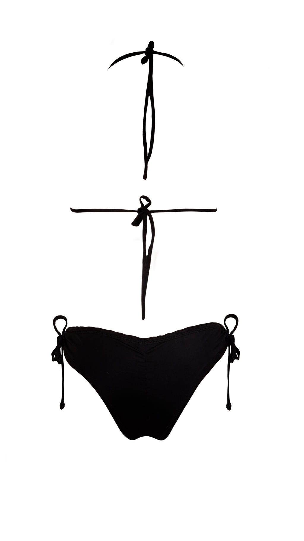 BIKINI NEGRO DOS PIEZAS DE TIRANTES - TRASERO