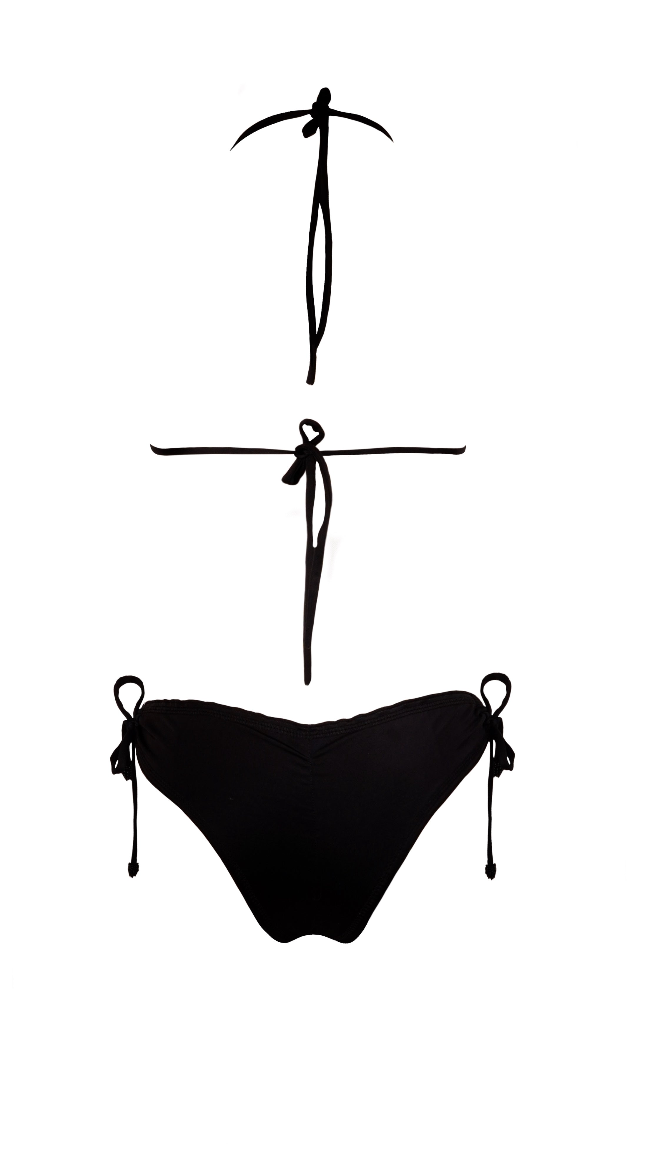 BIKINI NEGRO DOS PIEZAS DE TIRANTES - TRASERO