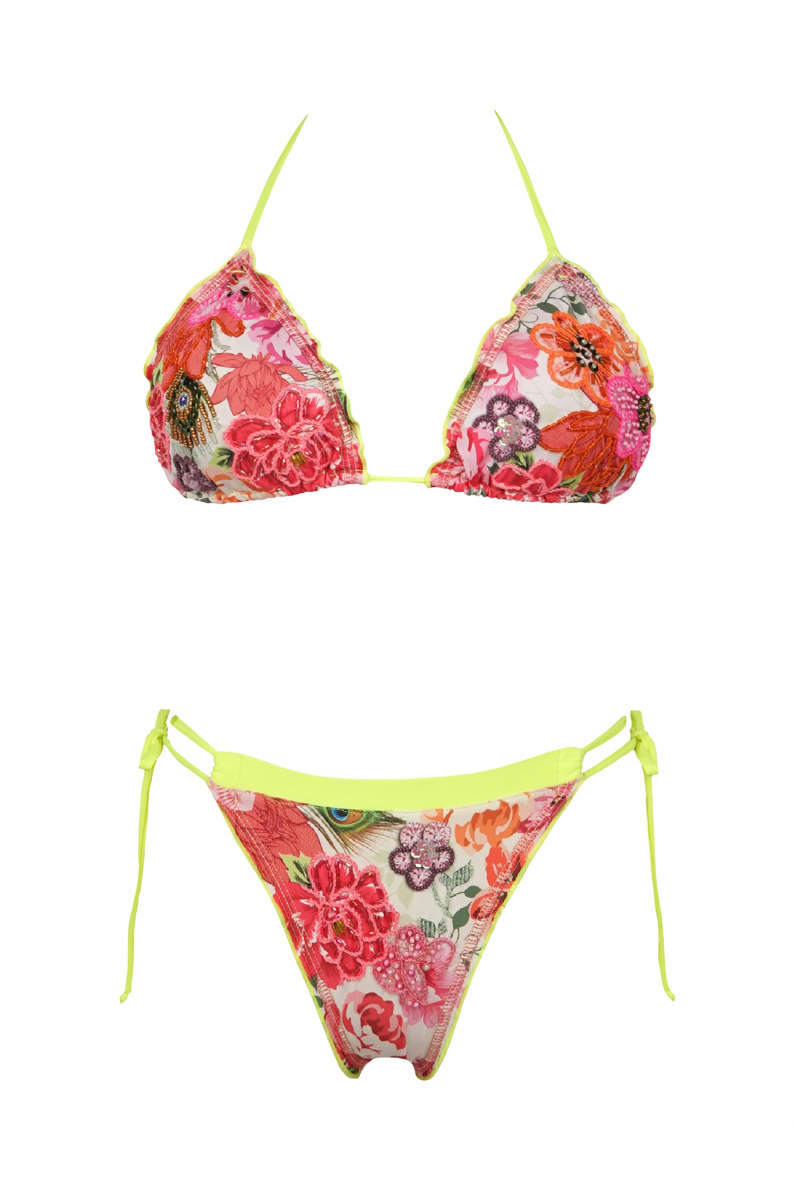 BIKINI NEON GLOW DOS PIEZAS - FRONTAL