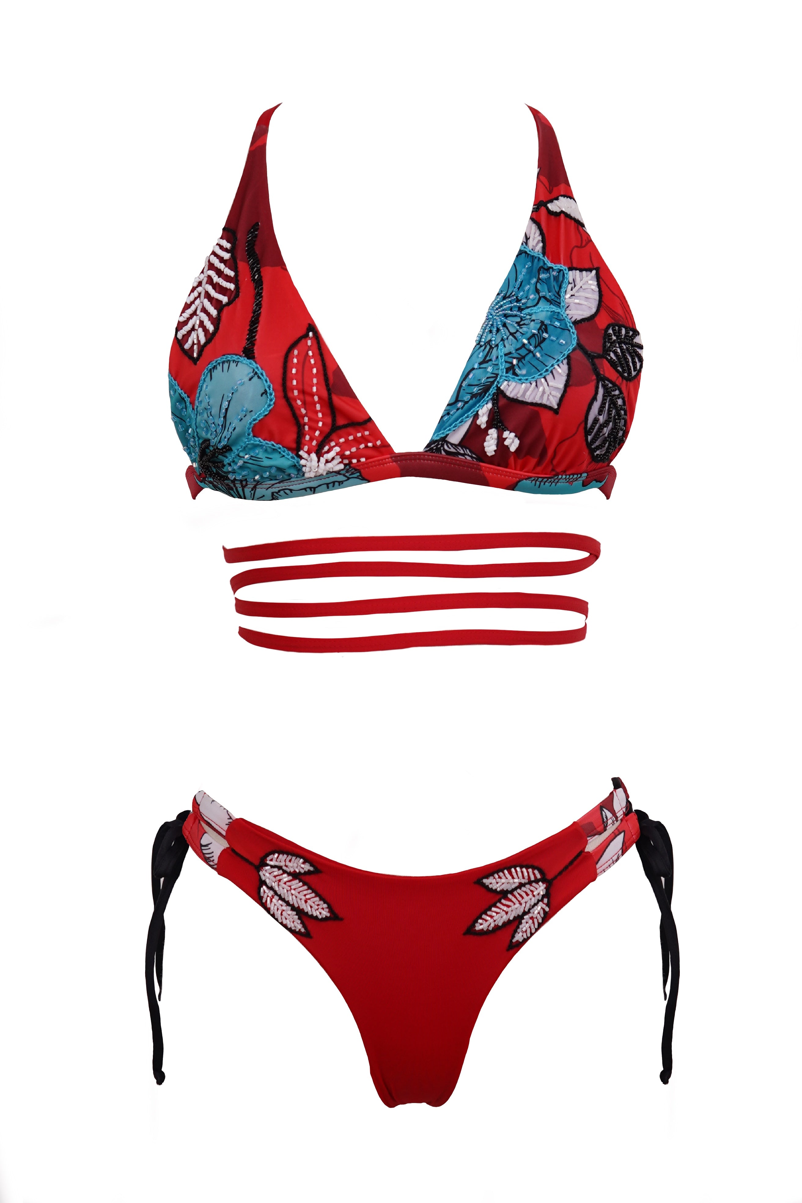 BIKINI TIRANTES DOS PIEZAS ROJO - FRONTAL