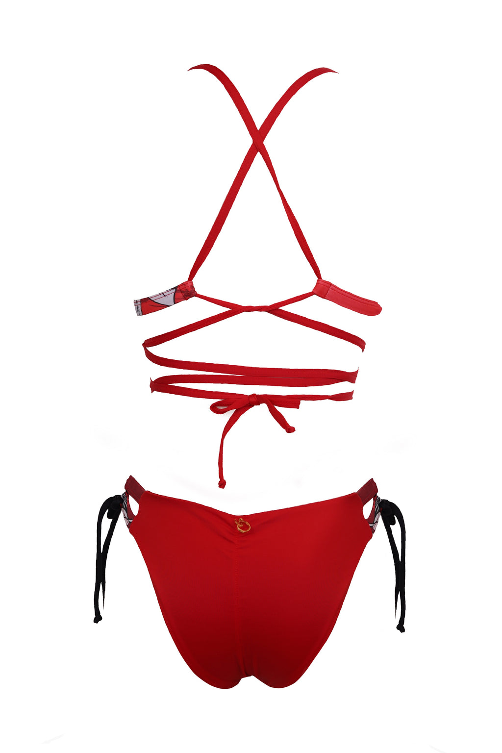 BIKINI TIRANTES DOS PIEZAS ROJO - TRASERO