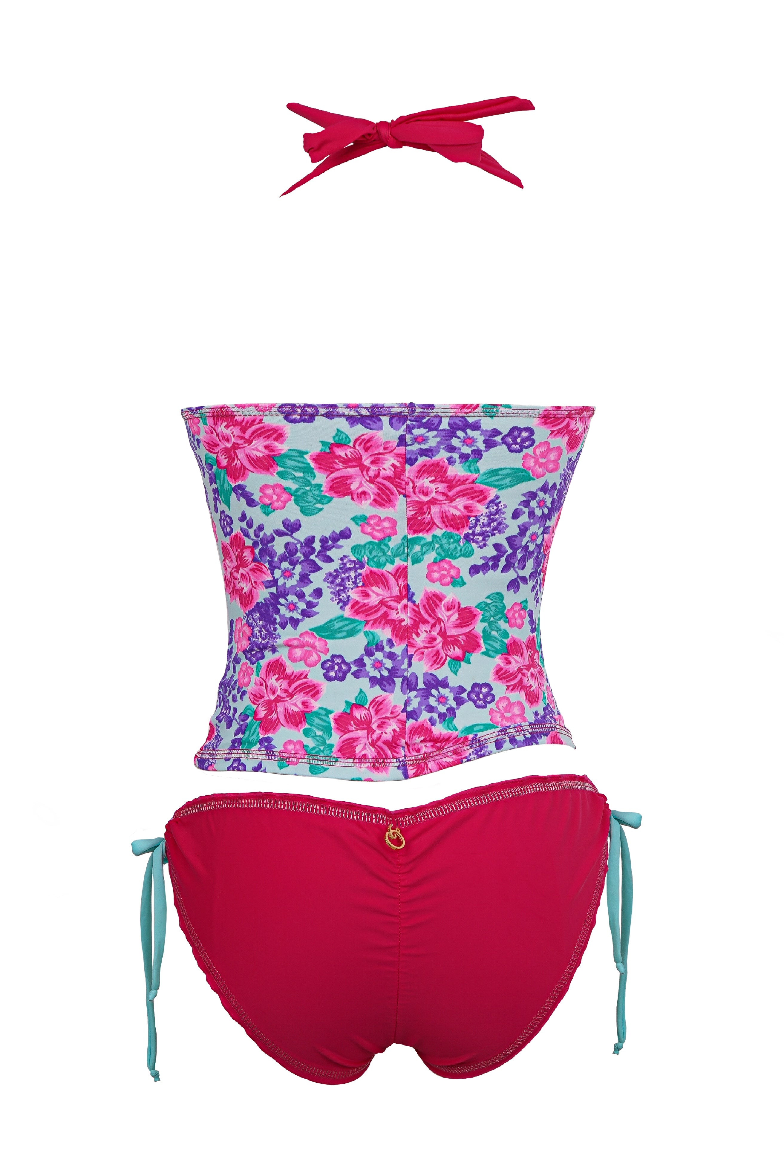 BLUSA AMBER ROSADO CON FLORES BORDADAS - TRASERO