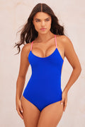 ENTERIZO MALIBU DOBLE FAZZ AZUL - MODELO FRONTAL