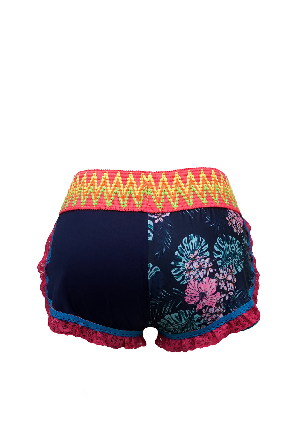 SHORT CEREZZA - AZUL OSCURO FLOREADO
