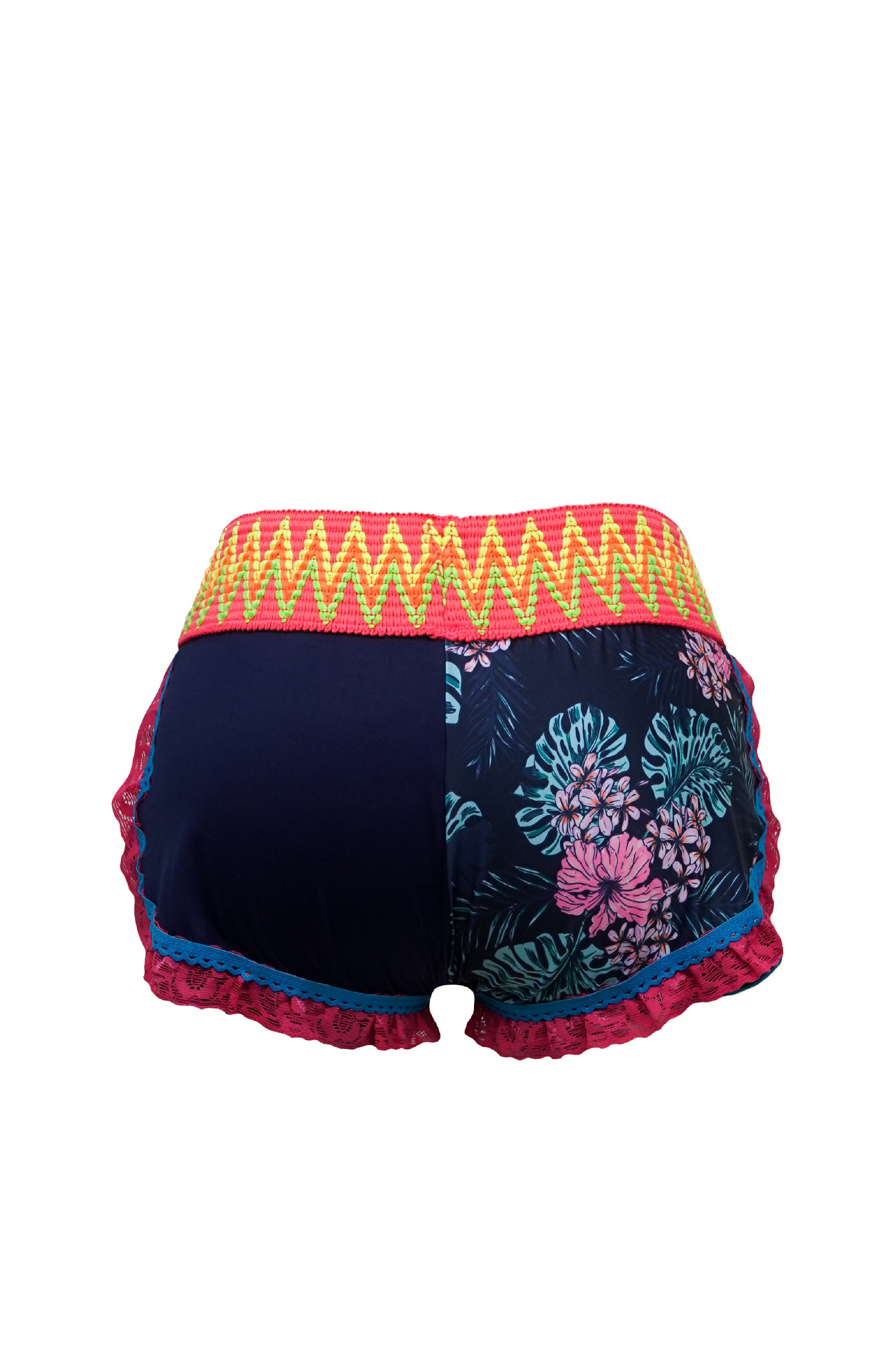 SHORT CEREZZA - AZUL OSCURO FLOREADO